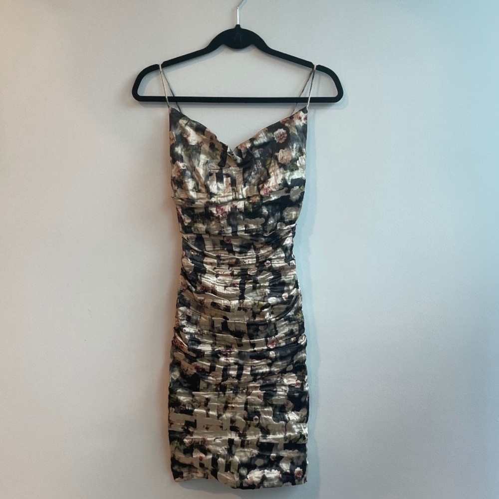 Elegant Multicolor Ruched Dress